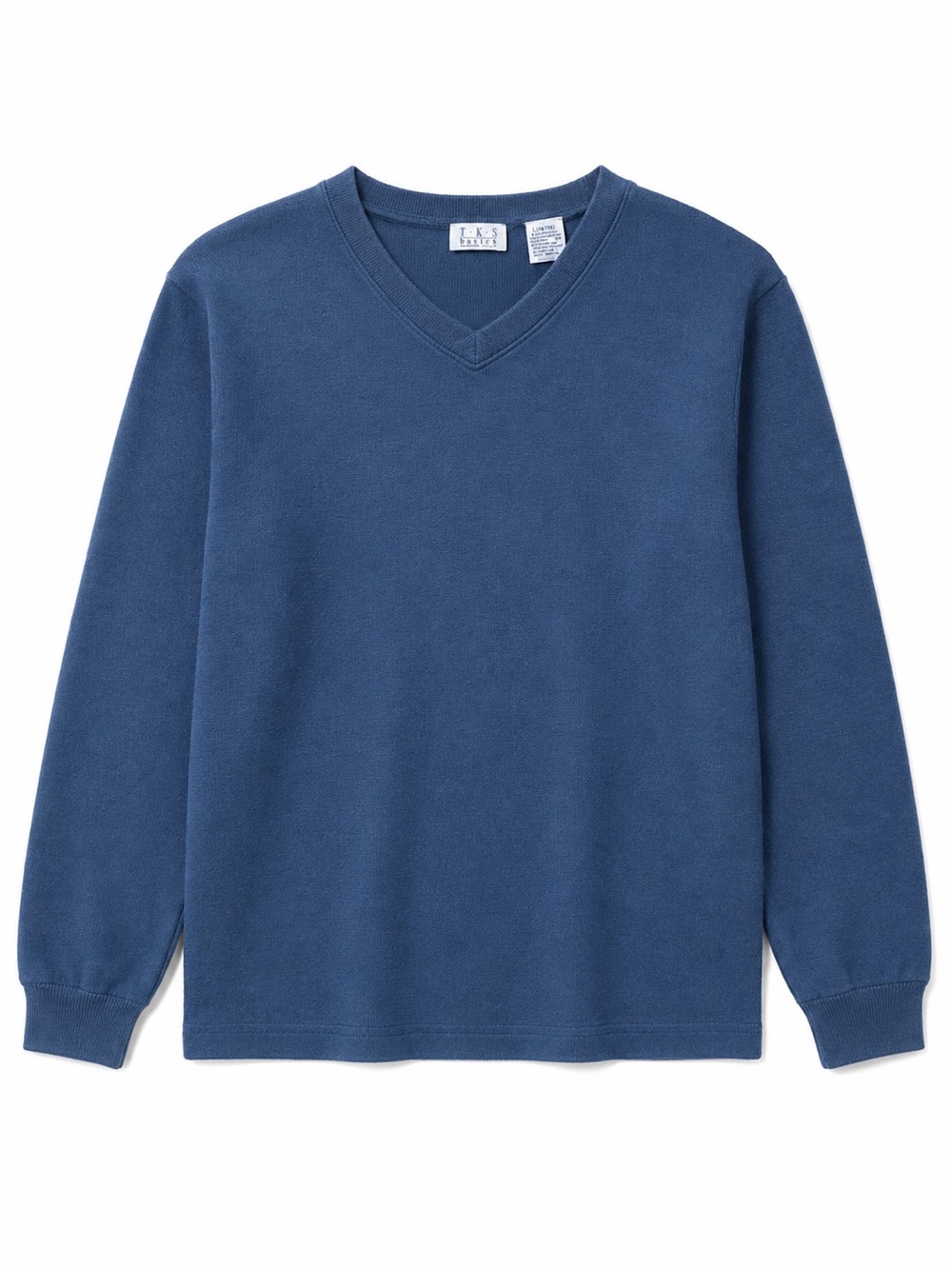 TKS Basics The Kids Store Boys L 14/16 Blue Gray V Neck Pullover Sweatshirt